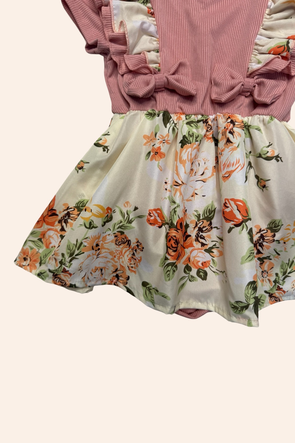 Romper floral con lazo para bebé niña 9-12M | Delicado y cómodo