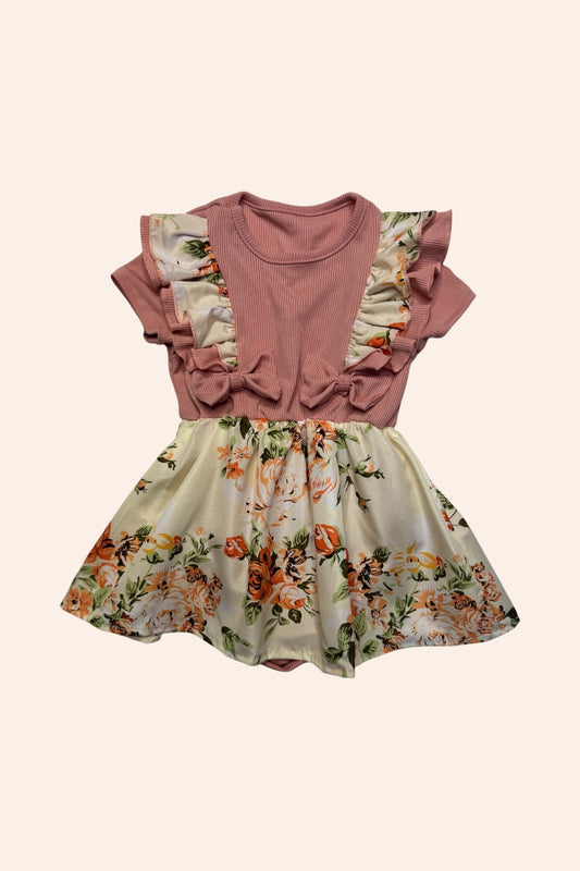 Romper floral con lazo para bebé niña 9-12M | Delicado y cómodo